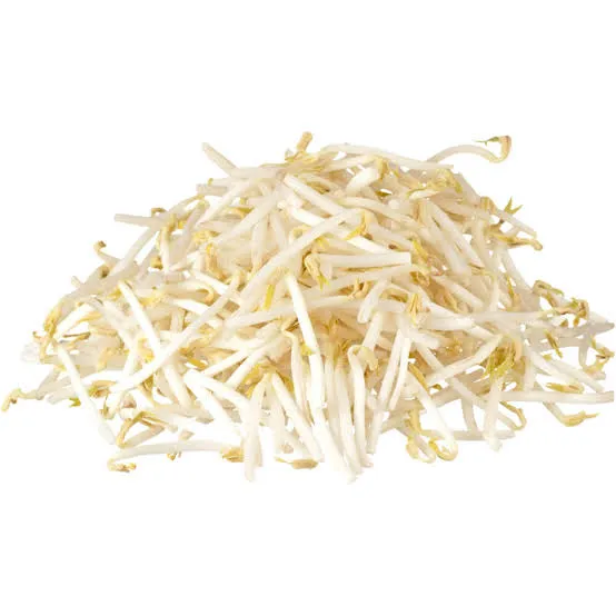 Pile of fresh bean sprouts, a healthy ingredient for cooking.