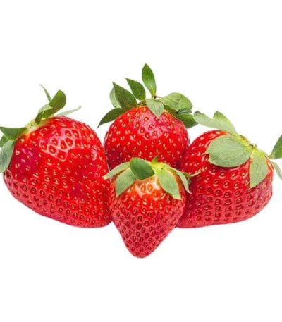 Four fresh strawberries, a delicious strawberry pack from Spain.