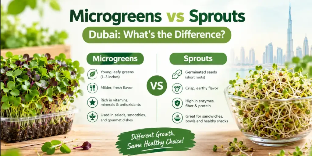 Microgreens vs Sprouts Dubai: What's the Difference?